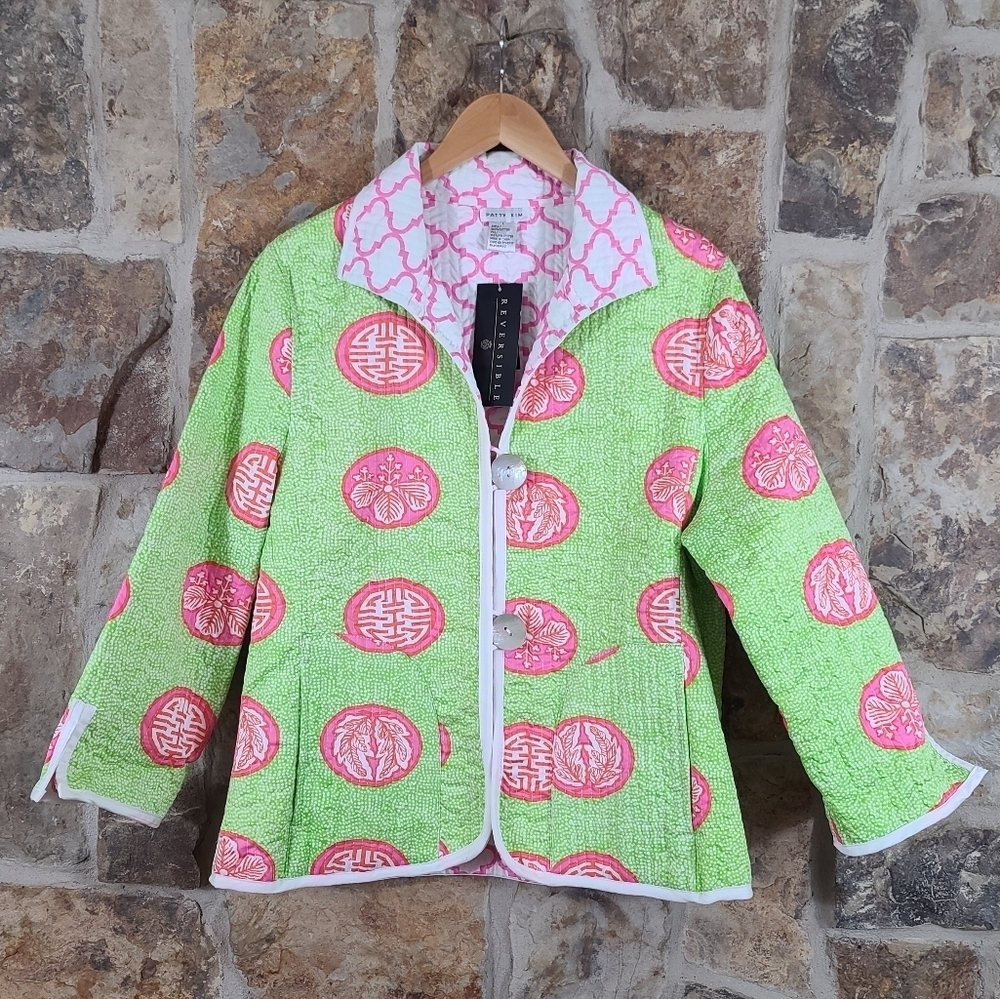 NWT Patty Kim L LARGE Reversible St Tropez Medallion Jacket Coat